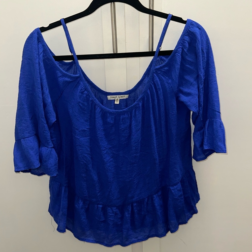 Off shoulder Electric Blue top